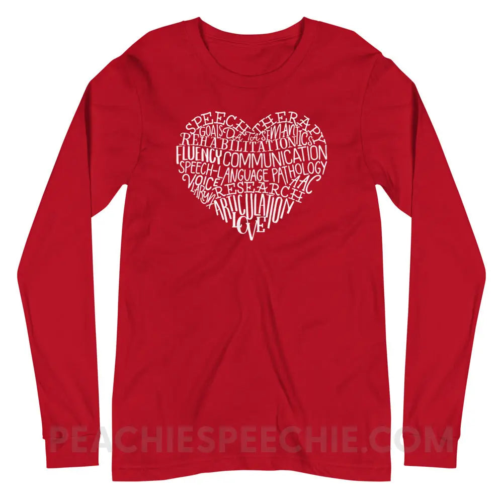 Speech Heart Premium Long Sleeve - Red / XS - peachiespeechie.com