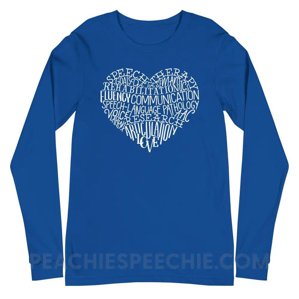 Speech Heart Premium Long Sleeve - True Royal / S - T-Shirts & Tops peachiespeechie.com