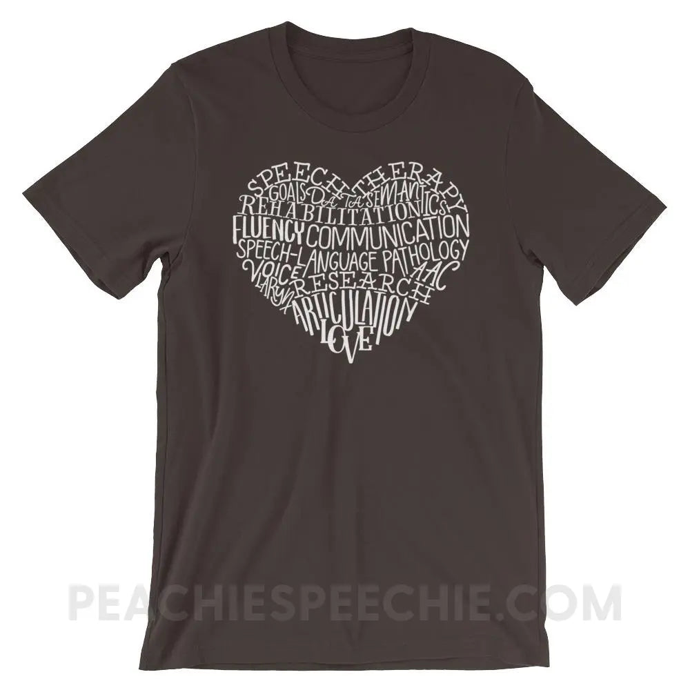 Speech Heart Premium Soft Tee - Brown / S - T-Shirts & Tops peachiespeechie.com