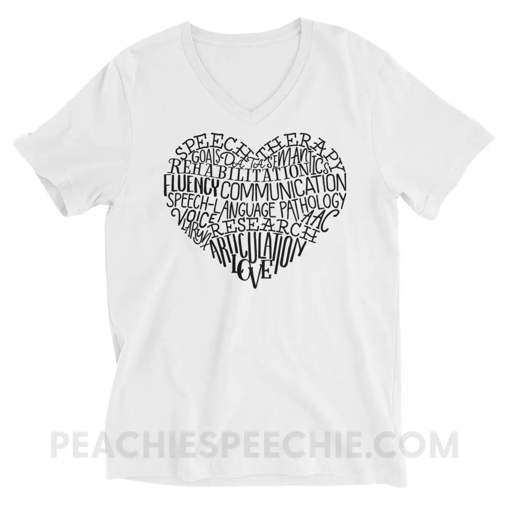 Speech Heart Soft V-Neck - S - T-Shirts & Tops peachiespeechie.com