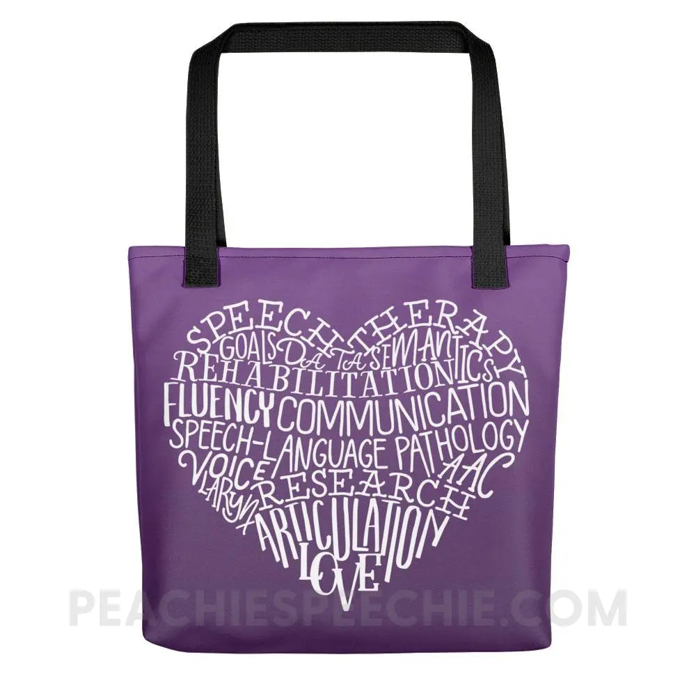 Speech Heart Tote Bag - Black - Bags peachiespeechie.com