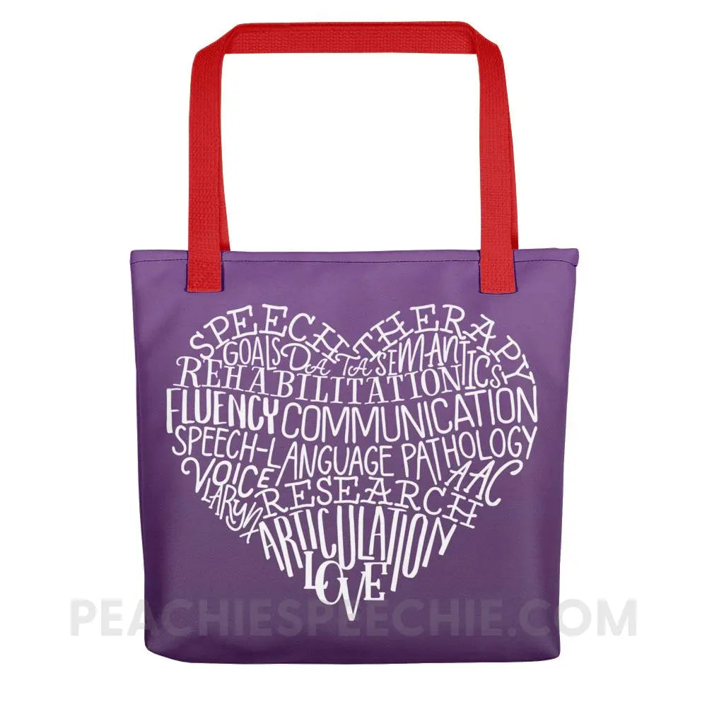 Speech Heart Tote Bag - Red - Bags peachiespeechie.com