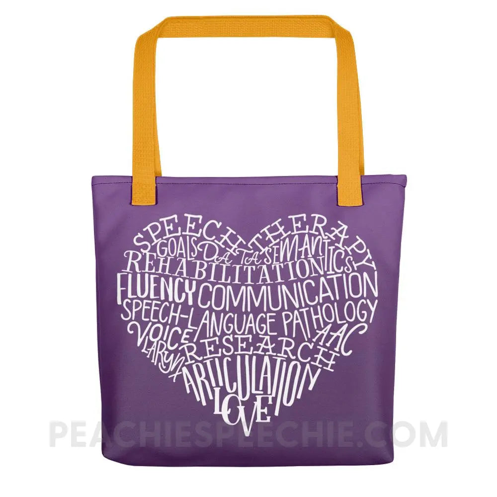 Speech Heart Tote Bag - Yellow - Bags peachiespeechie.com