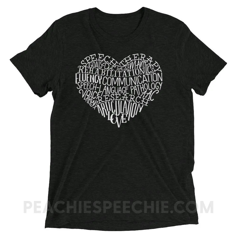 Speech Heart Tri-Blend Tee - Charcoal-Black Triblend / XS - T-Shirts & Tops peachiespeechie.com