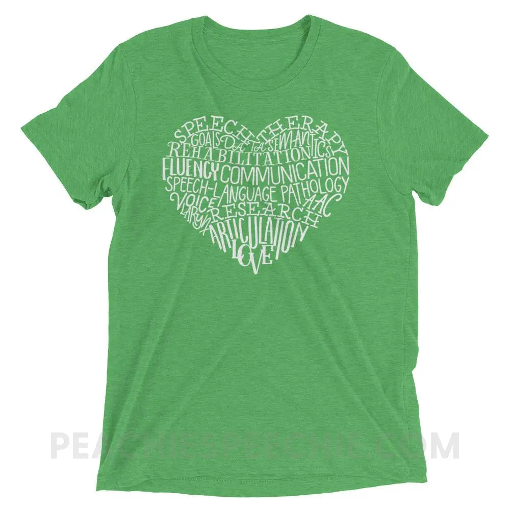 Speech Heart Tri - Blend Tee - T - Shirts & Tops peachiespeechie.com