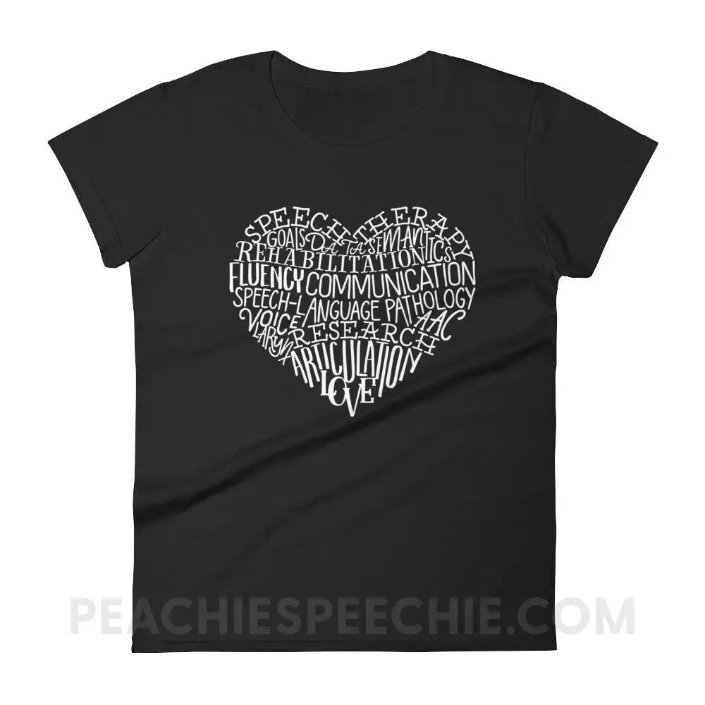 Speech Heart Women’s Trendy Tee - Black / S - T-Shirts & Tops peachiespeechie.com