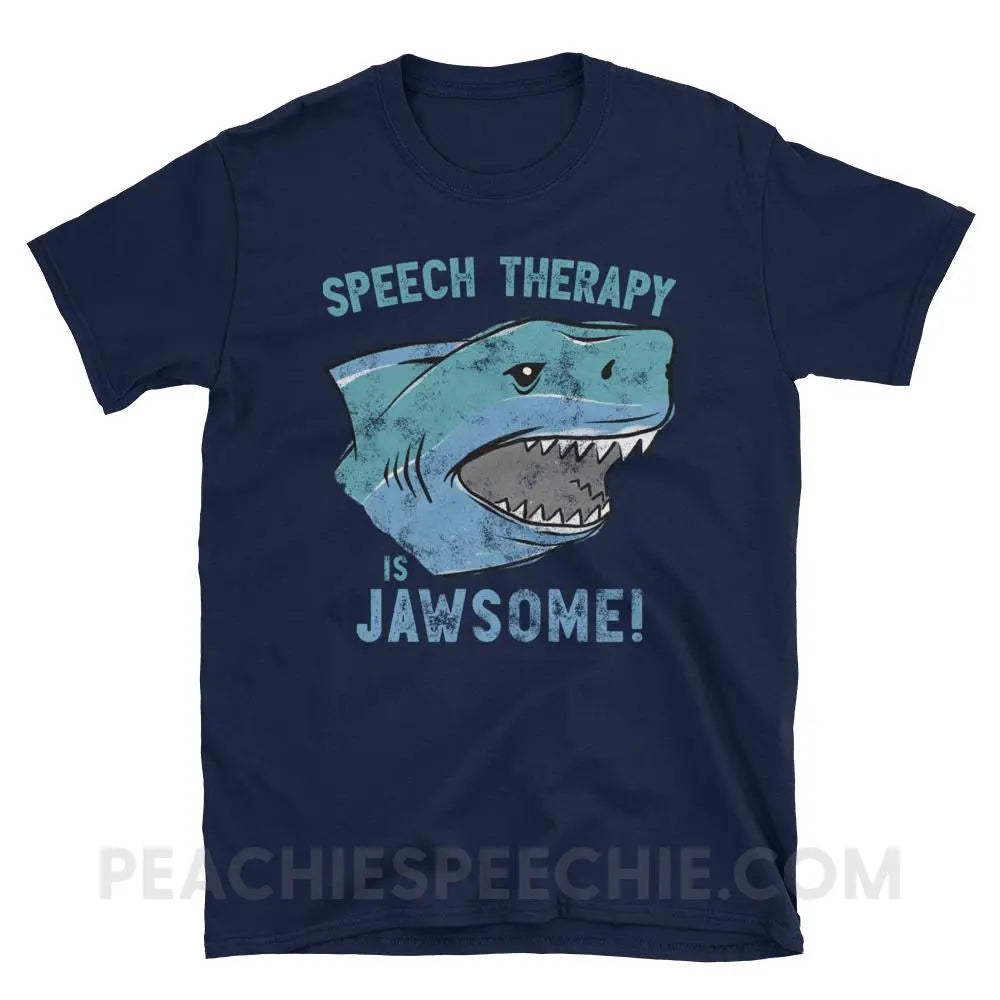 Speech Is Jawsome Classic Tee - Navy / S - T-Shirts & Tops peachiespeechie.com