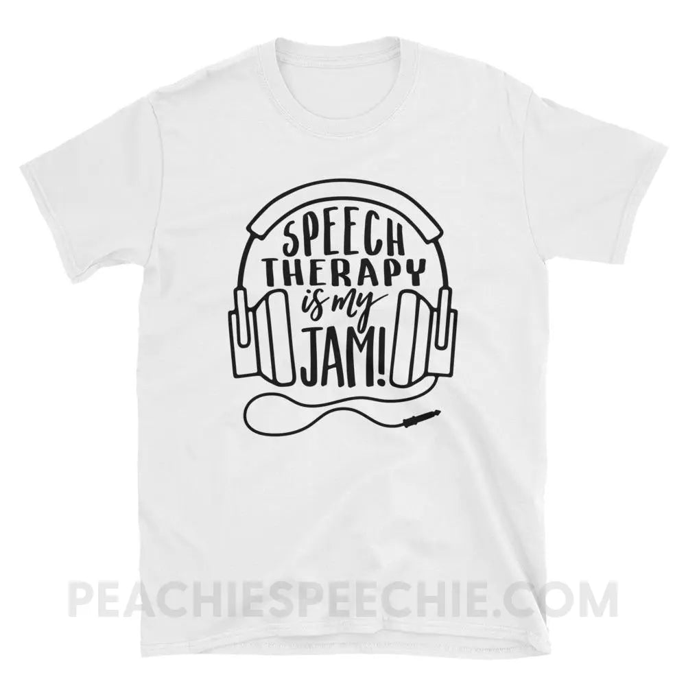 Speech Is My Jam Classic Tee - White / S - T-Shirts & Tops peachiespeechie.com
