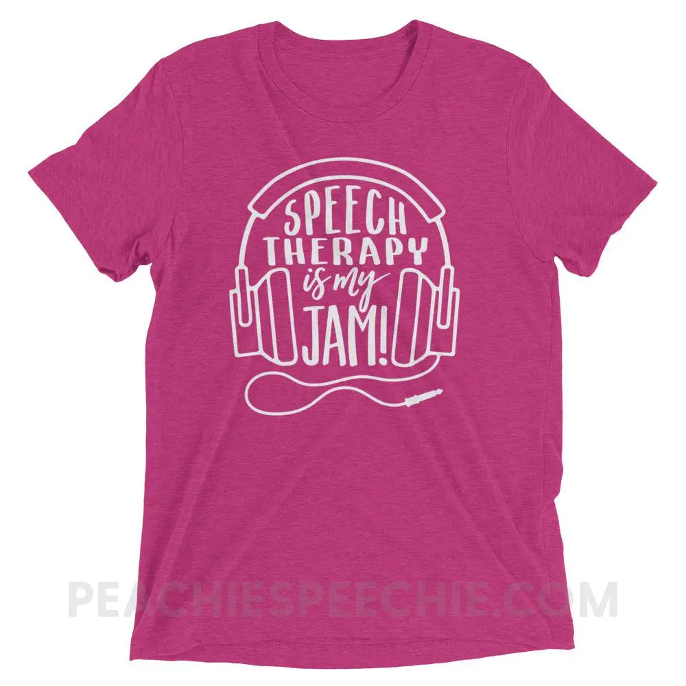 Speech Is My Jam Tri-Blend Tee - Berry Triblend / XS - T-Shirts & Tops peachiespeechie.com