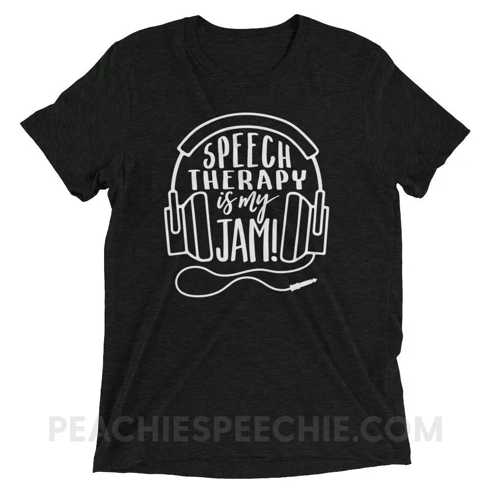 Speech Is My Jam Tri-Blend Tee - Charcoal-Black Triblend / XS T-Shirts & Tops peachiespeechie.com