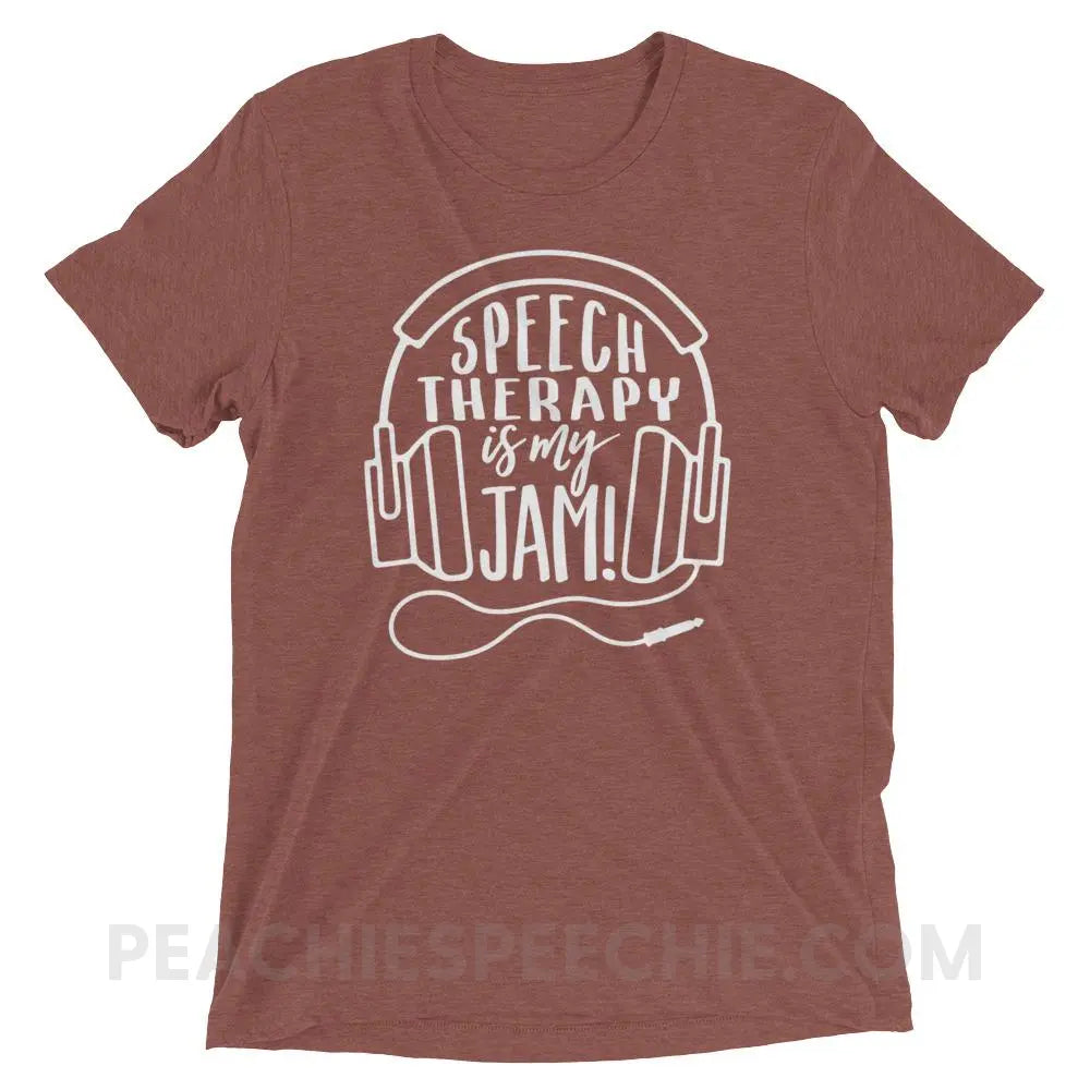 Speech Is My Jam Tri-Blend Tee - Mauve Triblend / XS - T-Shirts & Tops peachiespeechie.com
