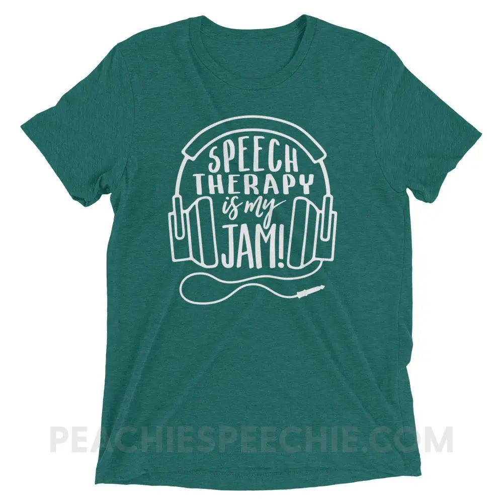 Speech Is My Jam Tri-Blend Tee - Teal Triblend / XS - T-Shirts & Tops peachiespeechie.com