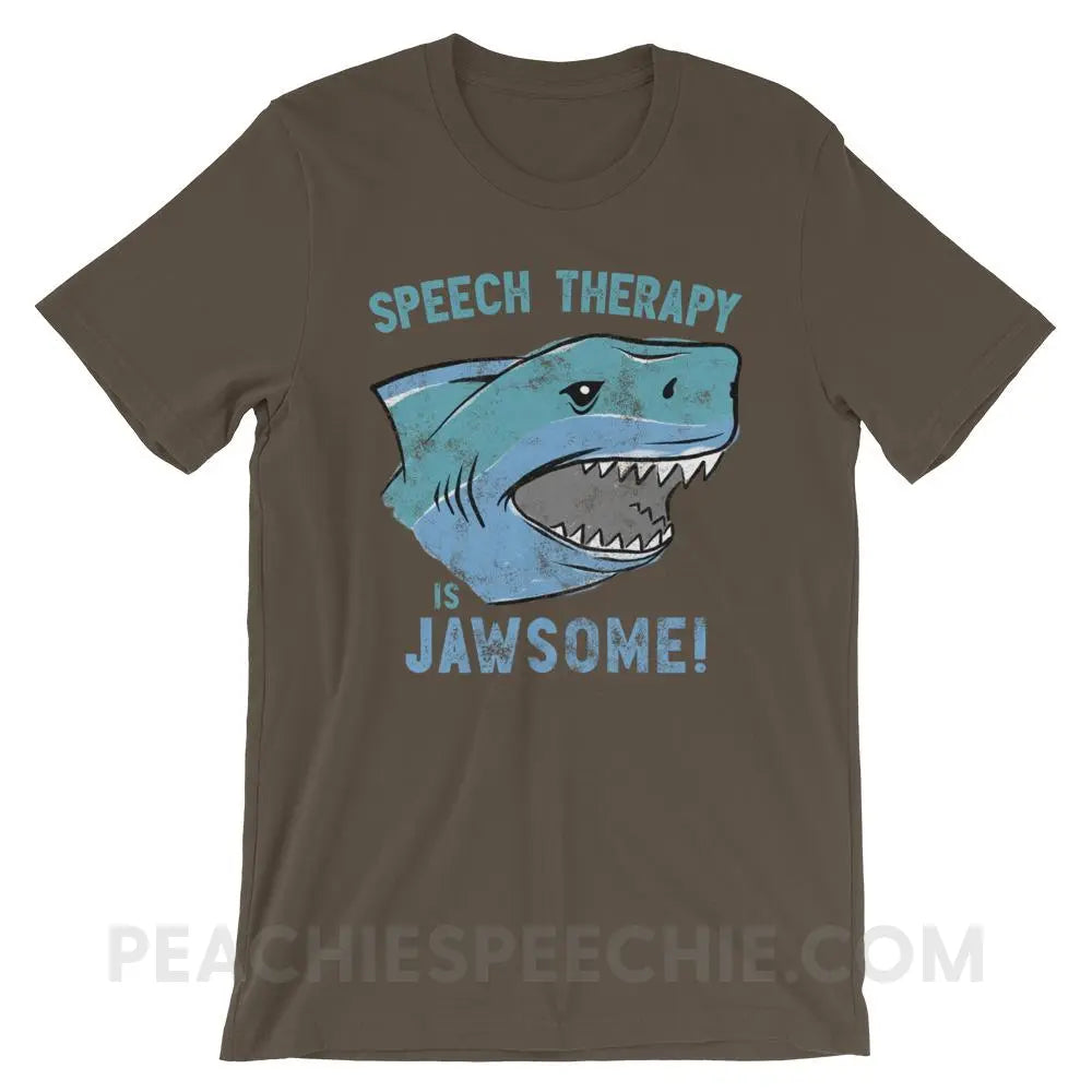 Speech Is Jawsome Premium Soft Tee - Army / S - T-Shirts & Tops peachiespeechie.com