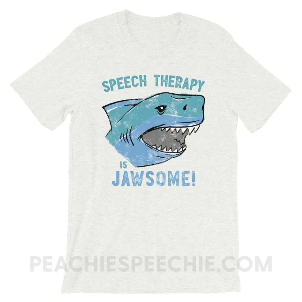 Speech Is Jawsome Premium Soft Tee - Ash / S - T-Shirts & Tops peachiespeechie.com