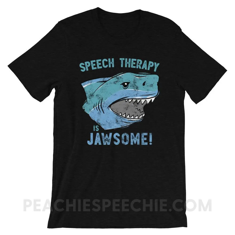 Speech Is Jawsome Premium Soft Tee - Black Heather / XS - T-Shirts & Tops peachiespeechie.com
