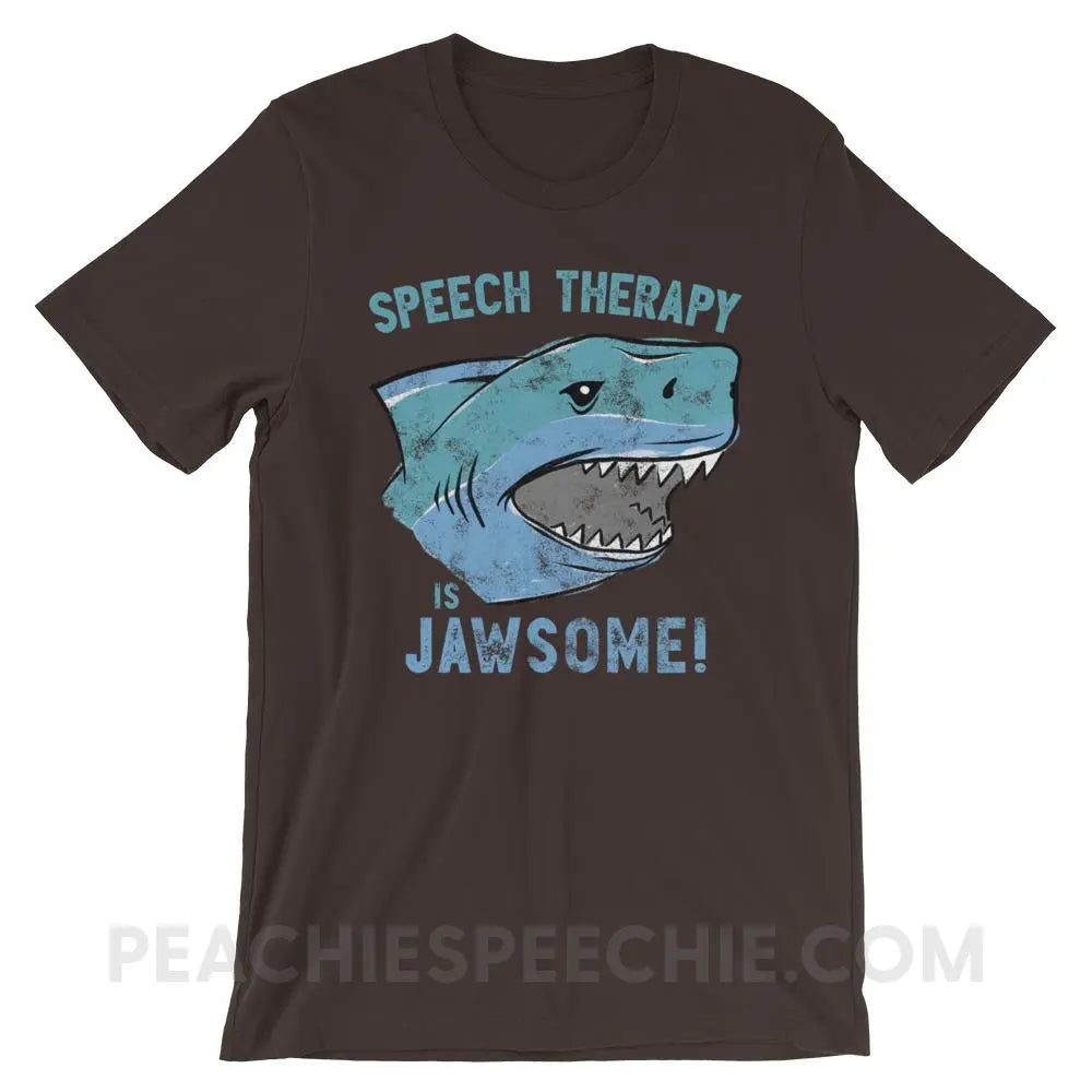 Speech Is Jawsome Premium Soft Tee - Brown / S - T-Shirts & Tops peachiespeechie.com