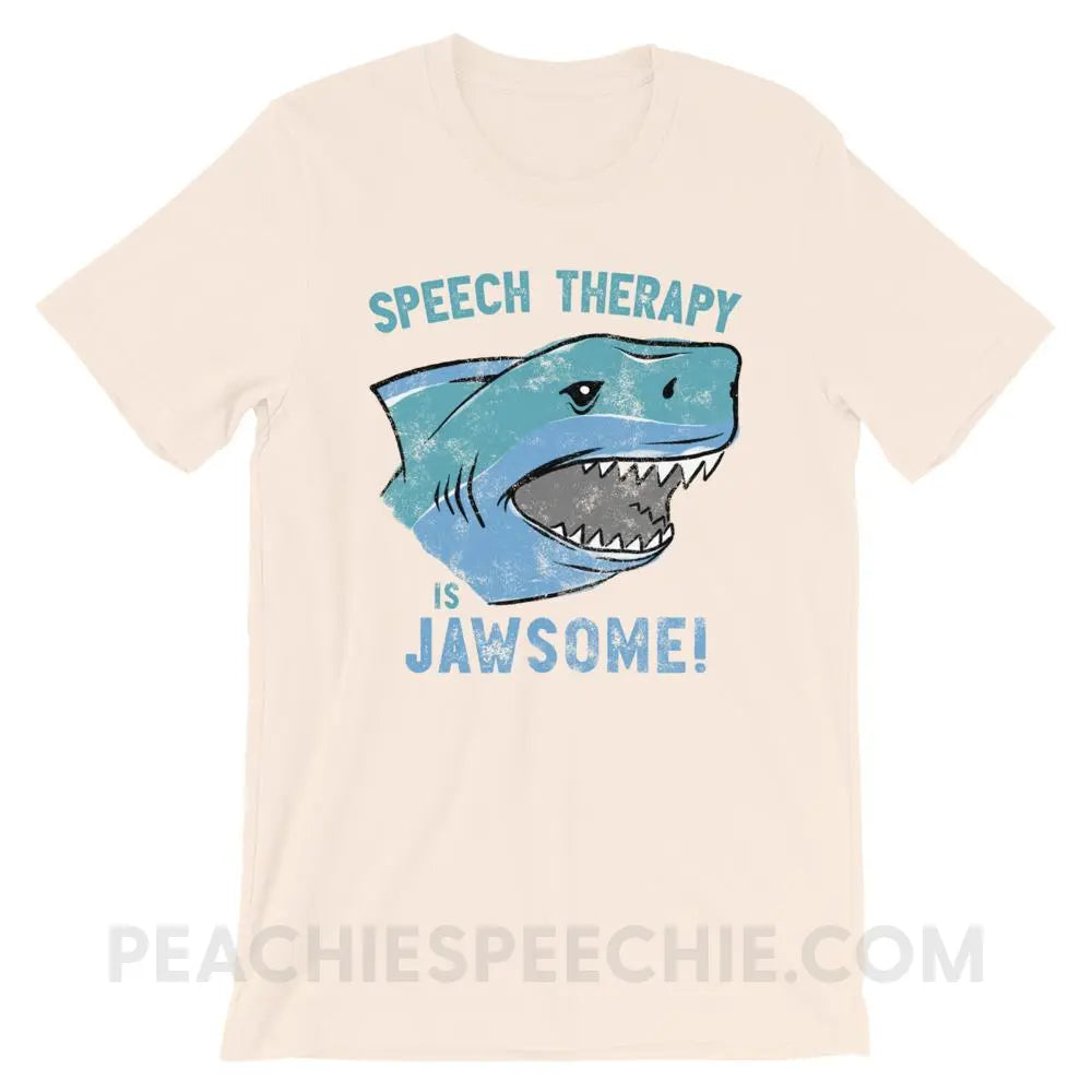 Speech Is Jawsome Premium Soft Tee - Cream / S - T-Shirts & Tops peachiespeechie.com