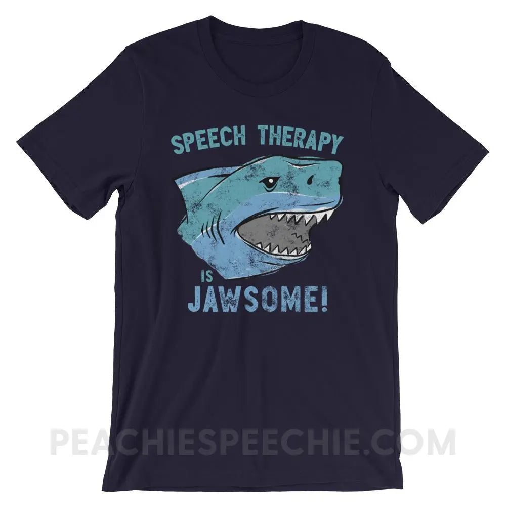 Speech Is Jawsome Premium Soft Tee - Navy / XS - T-Shirts & Tops peachiespeechie.com