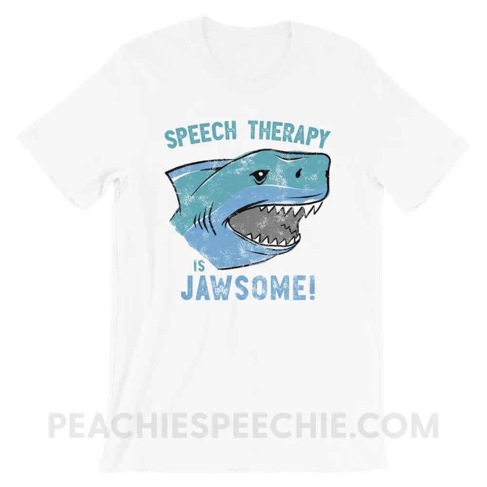 Speech Is Jawsome Premium Soft Tee - White / XS - T-Shirts & Tops peachiespeechie.com