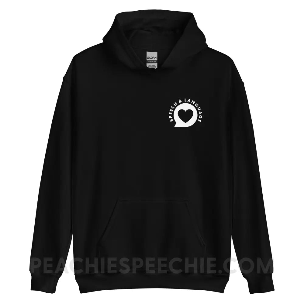 Speech & Language Heart Bubble Classic Hoodie - Black / S - peachiespeechie.com