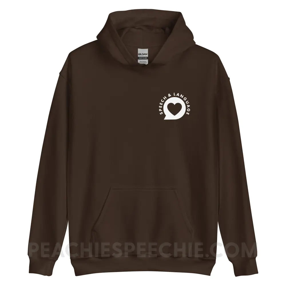 Speech & Language Heart Bubble Classic Hoodie - Dark Chocolate / S - peachiespeechie.com