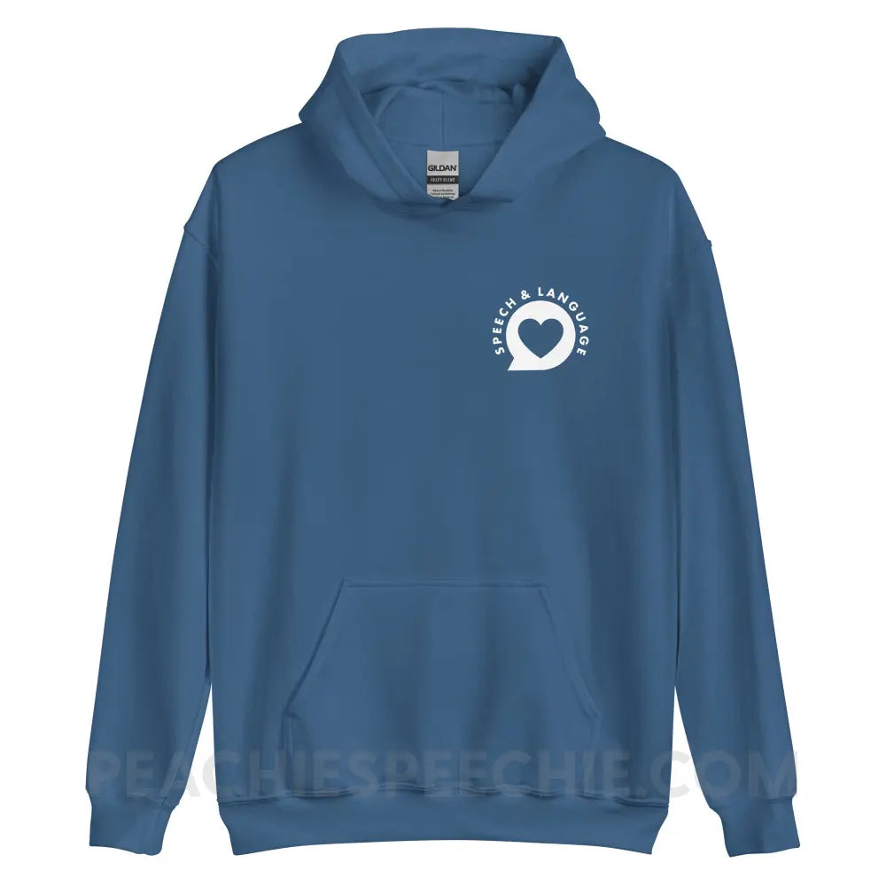 Speech & Language Heart Bubble Classic Hoodie - Indigo Blue / S - peachiespeechie.com