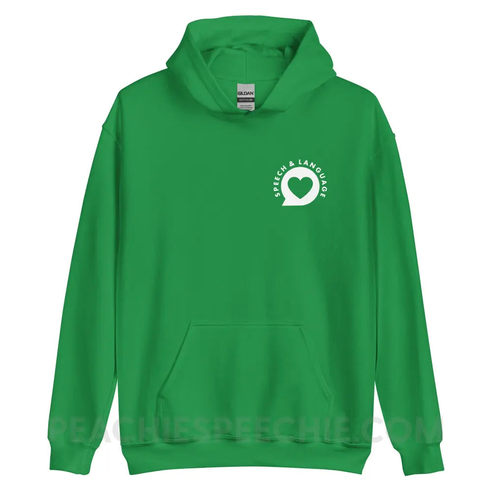 Speech & Language Heart Bubble Classic Hoodie - Irish Green / S - peachiespeechie.com