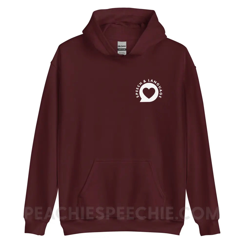 Speech & Language Heart Bubble Classic Hoodie - Maroon / S - peachiespeechie.com