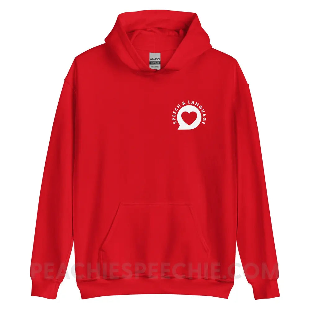 Speech & Language Heart Bubble Classic Hoodie - Red / S - peachiespeechie.com
