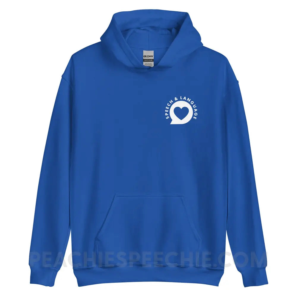 Speech & Language Heart Bubble Classic Hoodie - Royal / S - peachiespeechie.com