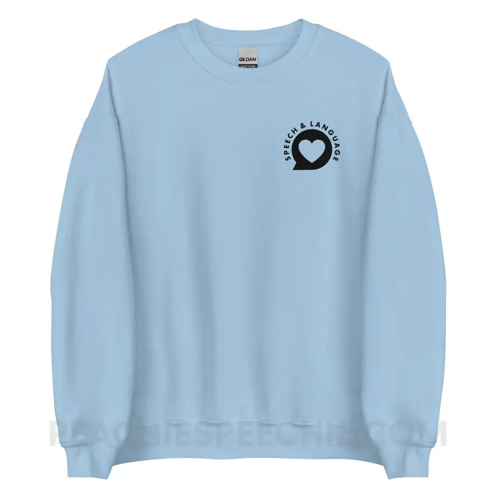 Speech & Language Heart Bubble Classic Sweatshirt - Light Blue / S - peachiespeechie.com