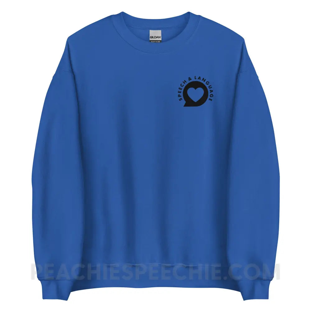 Speech & Language Heart Bubble Classic Sweatshirt - Royal / S - peachiespeechie.com