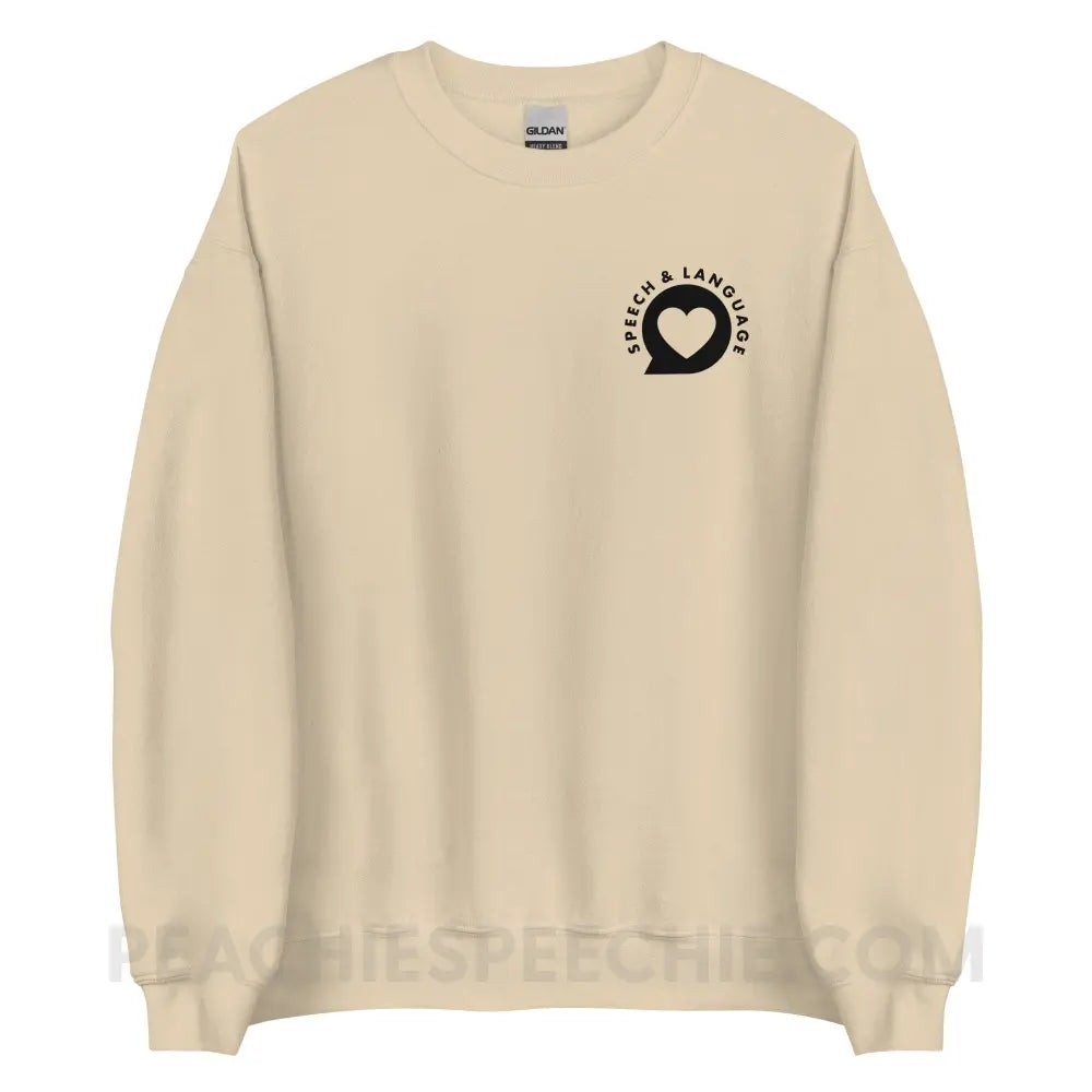 Speech & Language Heart Bubble Classic Sweatshirt - Sand / S - peachiespeechie.com