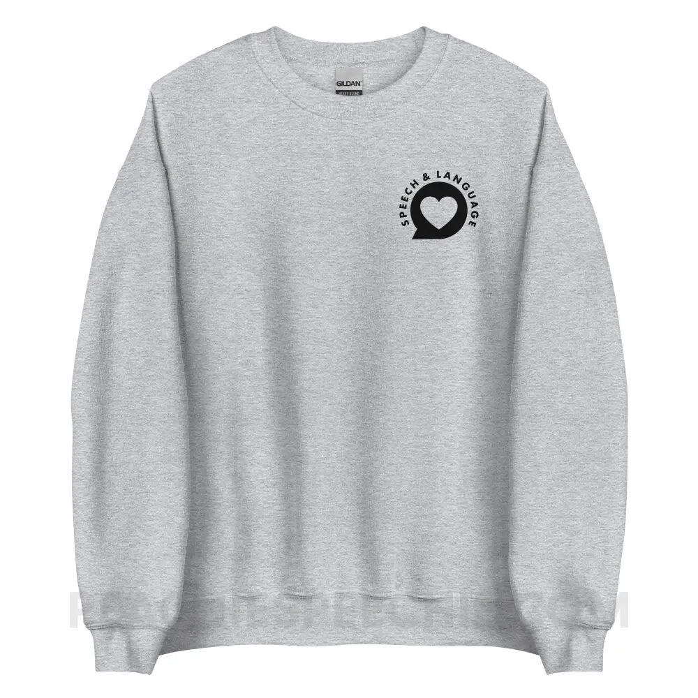 Speech & Language Heart Bubble Classic Sweatshirt - Sport Grey / S - peachiespeechie.com