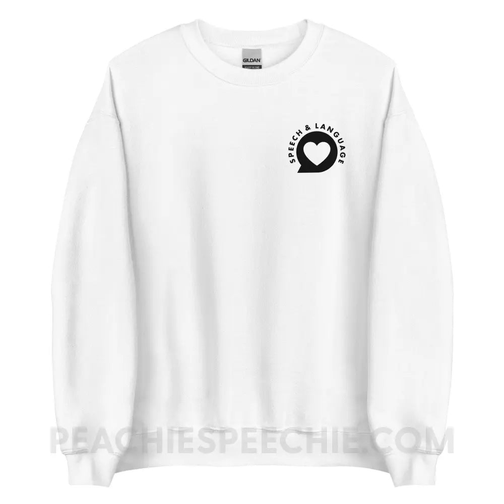 Speech & Language Heart Bubble Classic Sweatshirt - White / S - peachiespeechie.com