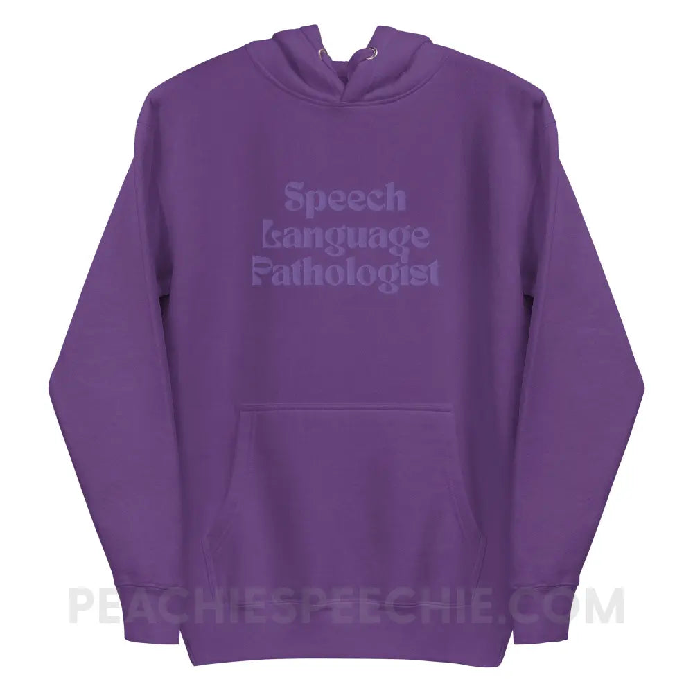 Speech Language Pathologist Embroidered Fave Hoodie - Purple / S - peachiespeechie.com