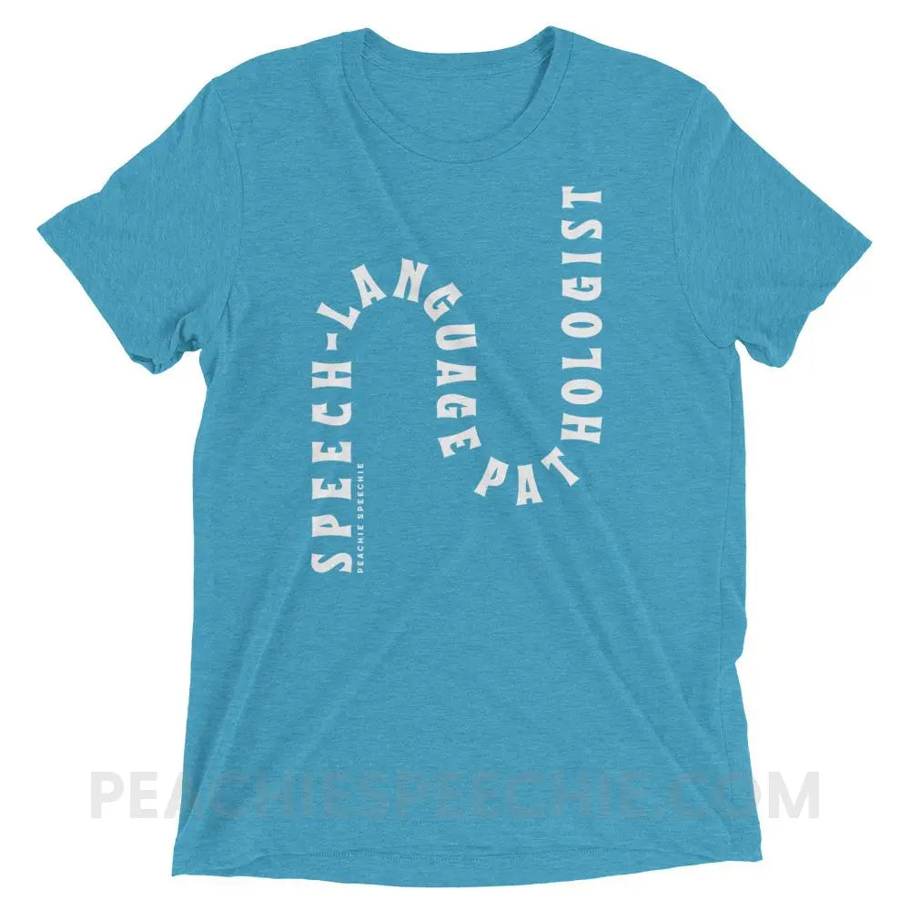 Speech-Language Pathologist Rollercoaster Tri-Blend Tee - Aqua Triblend / XS - peachiespeechie.com