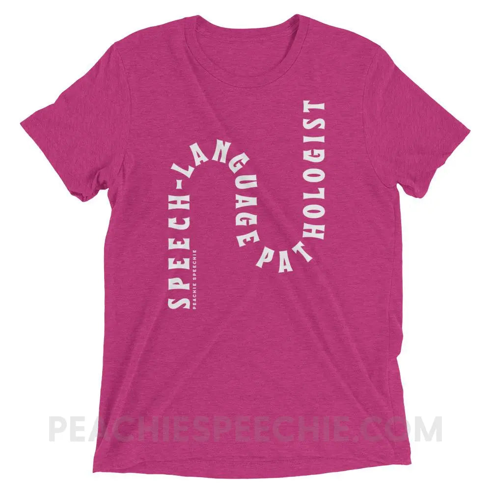 Speech-Language Pathologist Rollercoaster Tri-Blend Tee - Berry Triblend / XS - peachiespeechie.com