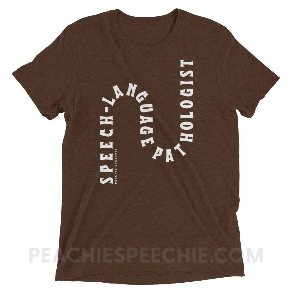 Speech-Language Pathologist Rollercoaster Tri-Blend Tee - Brown Triblend / XS - peachiespeechie.com