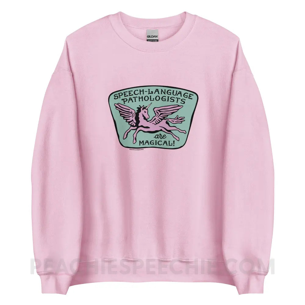 Speech-Language Pathologists Are Magical Classic Sweatshirt - Light Pink / S - peachiespeechie.com