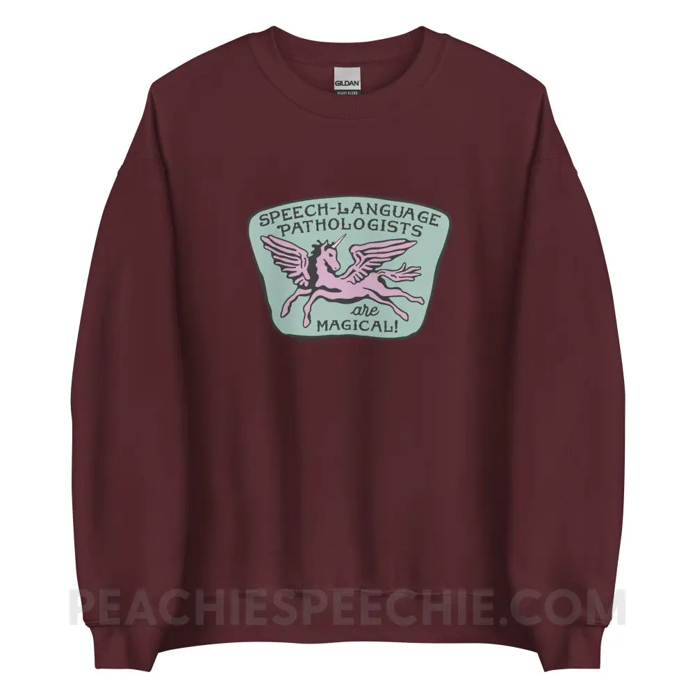 Speech-Language Pathologists Are Magical Classic Sweatshirt - Maroon / S - peachiespeechie.com
