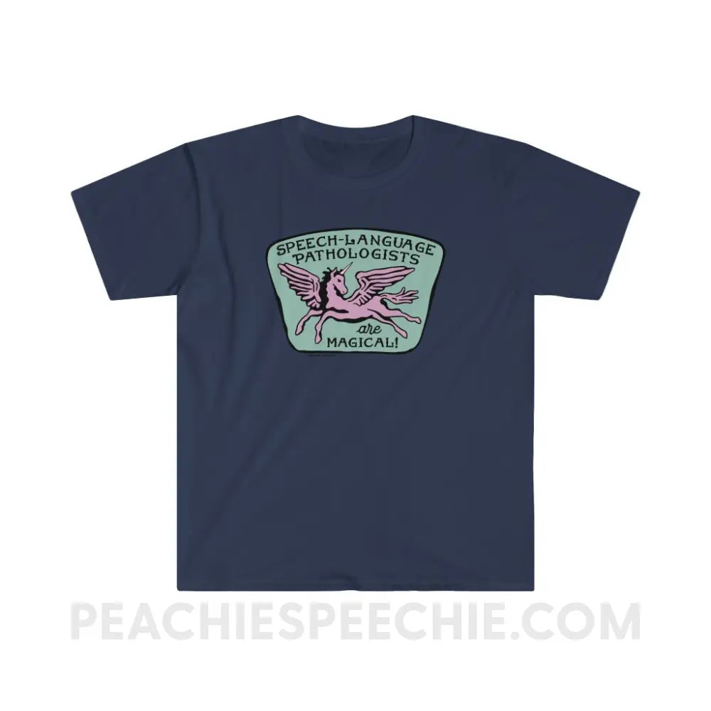 Speech-Language Pathologists Are Magical Classic Tee - Navy / S - T-Shirt peachiespeechie.com