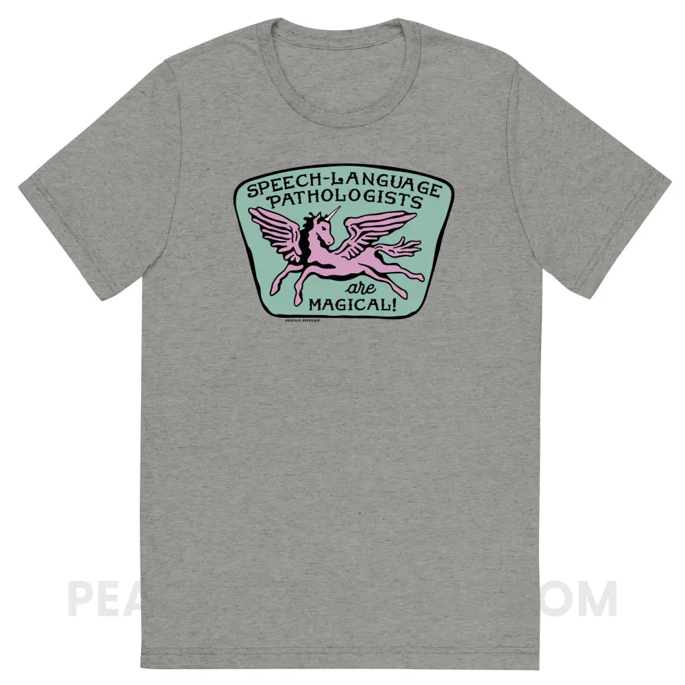 Speech-Language Pathologists Are Magical Tri-Blend Tee - Athletic Grey Triblend / S - peachiespeechie.com