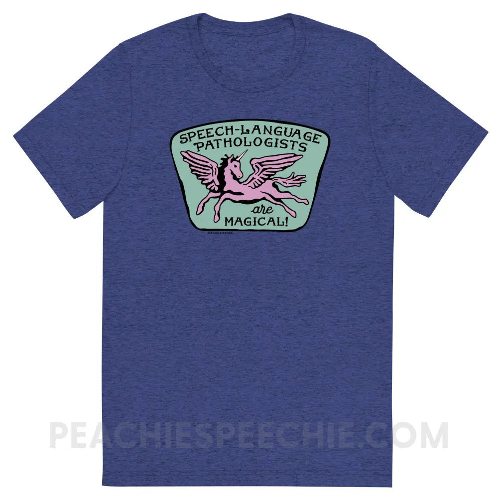 Speech-Language Pathologists Are Magical Tri-Blend Tee - Navy Triblend / S - peachiespeechie.com