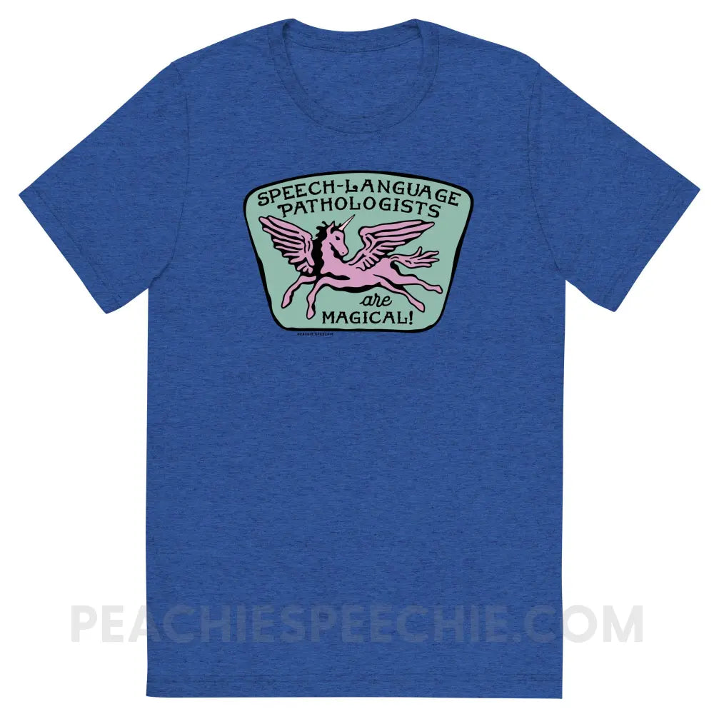 Speech-Language Pathologists Are Magical Tri-Blend Tee - True Royal Triblend / S - peachiespeechie.com