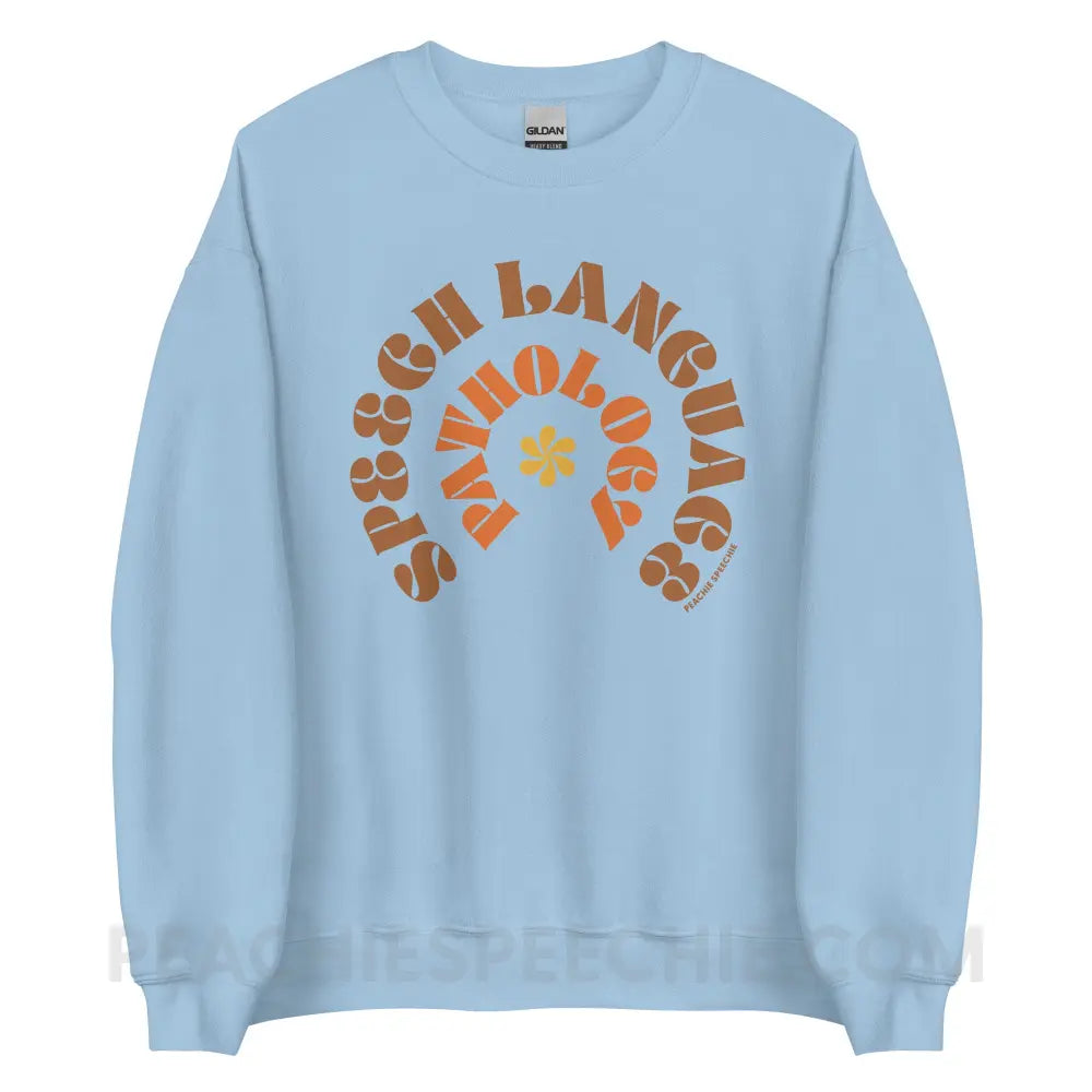 Speech Language Pathology Retro Flower Classic Sweatshirt - Light Blue / S - peachiespeechie.com