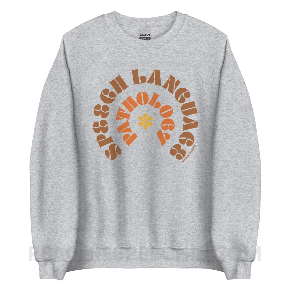 Speech Language Pathology Retro Flower Classic Sweatshirt - Sport Grey / S - peachiespeechie.com