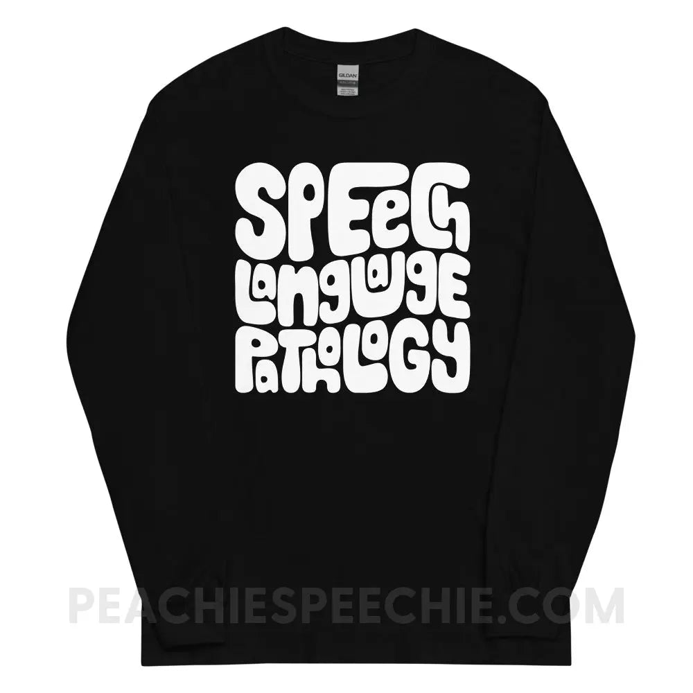 Speech Language Pathology Smush Long Sleeve Tee - Black / S - peachiespeechie.com