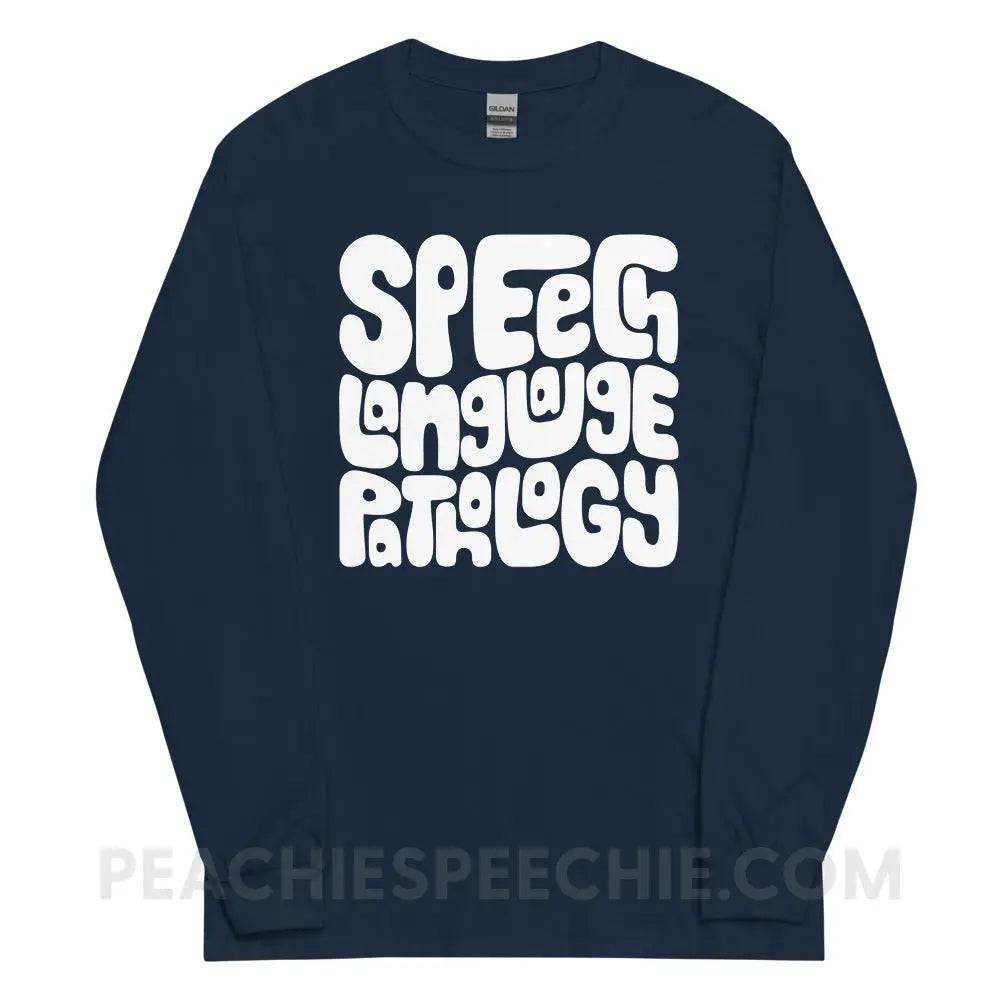 Speech Language Pathology Smush Long Sleeve Tee - Navy / S - peachiespeechie.com