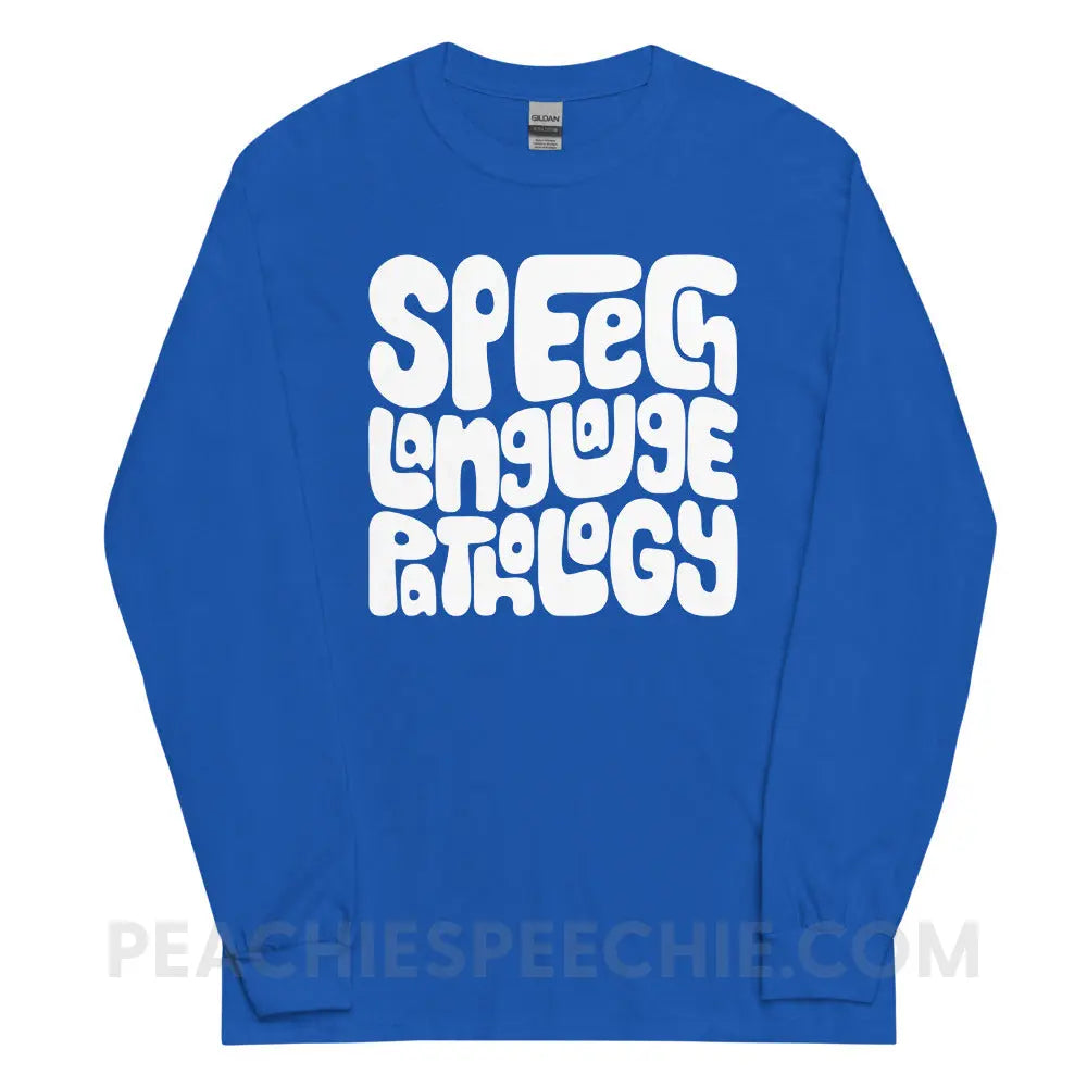 Speech Language Pathology Smush Long Sleeve Tee - Royal / S - peachiespeechie.com